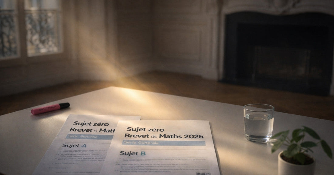Sujet zéro brevet maths 2026 : sujets officiels A et B (PDF)
