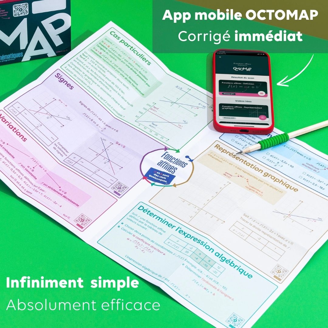 OCTOMAP fiche fonctions affine dépliée programme seconde du lycée