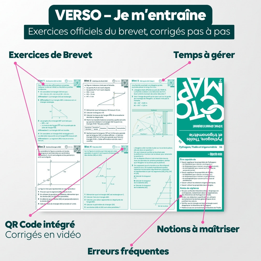 exercices annales brevet maths théorème de Pythagore