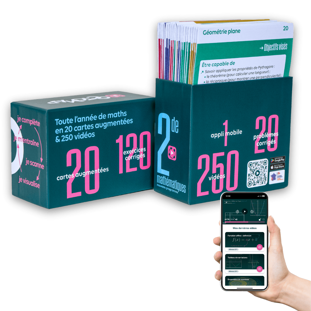 mathématiques seconde coffret de fiches et app mobile de corrigés de 2nde maths