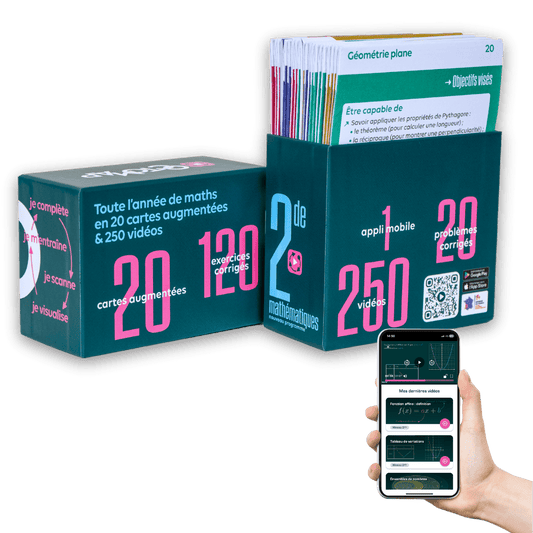 mathématiques seconde coffret de fiches et app mobile de corrigés de 2nde maths